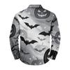 Мужская свободная рубашка с длинным рукавом и классическим воротником, с принтом на Хэллоуин, винтажная, повседневная, на пуговицах, для весны, осени, на каждый день