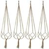 6PCS Plant Holders Macrame Plant Hanger Vintage Rope Basket Outdoor Pot