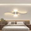 Modern LED Strip Wall Lamp Double Curve Remote Control Light Bedside Decor Black Gold Wall Sconces Living Room Bedroom Led Fixtu