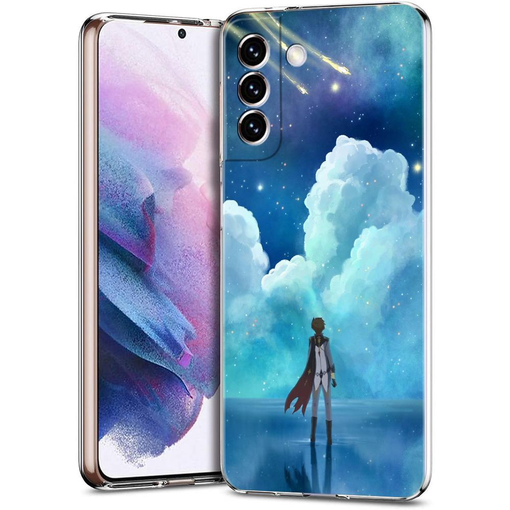 Чехол для телефона Genshin Impact Game Landscape для Samsung Galaxy S24 Plus S23 S22 S21 S20 FE Ultra 5G S10 S10E S9, мягкий прозрачный чехол
