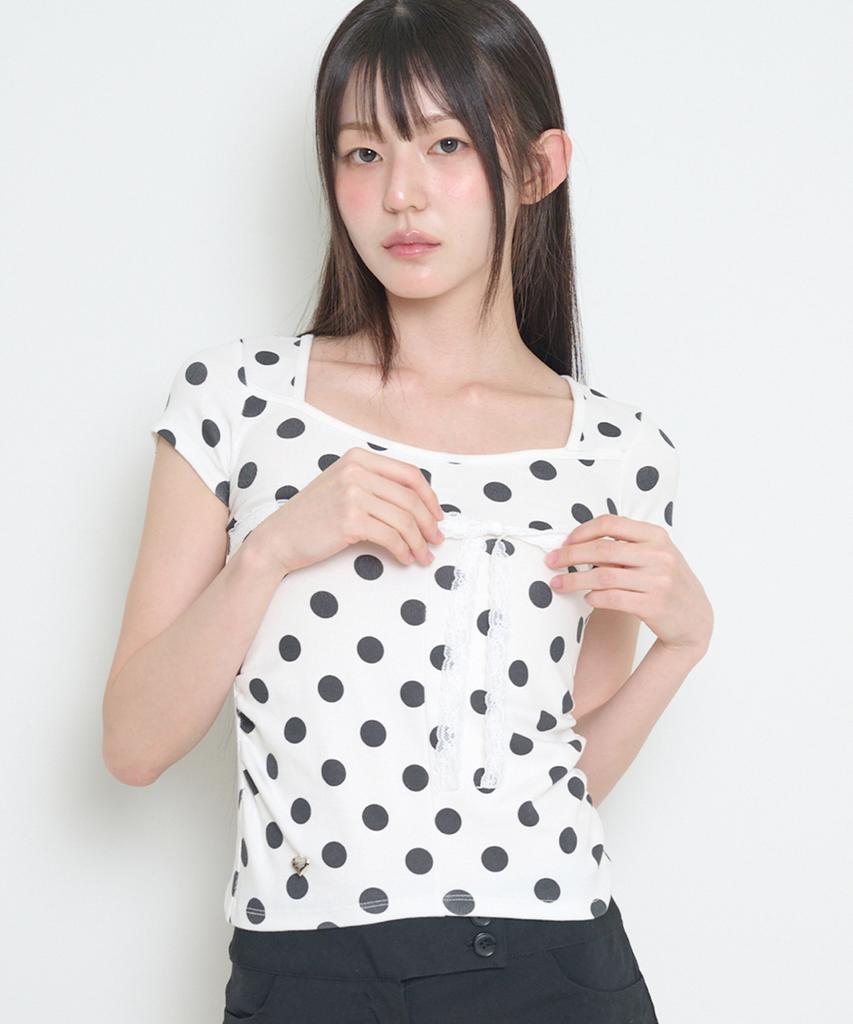 ILLIGO Pattern Point Top Dot White