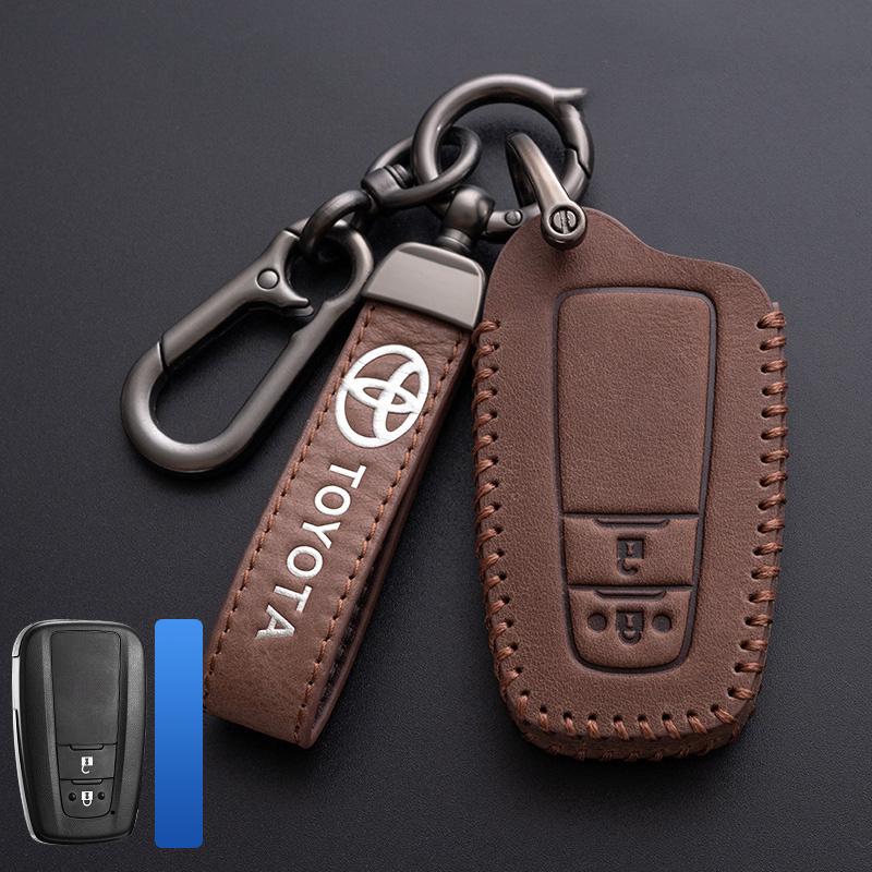 Leather Car Smart Remote Key Case Cover Holder Shell Fob For Toyota Corolla Prius Camry CHR C-HR RAV4 Altis Land Cruiser Prado