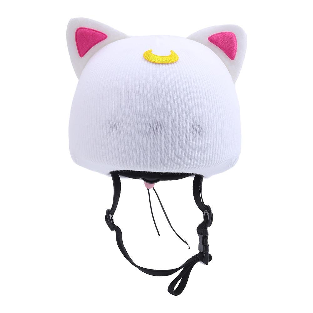Ski Helmet Hat Cover Cute Cartoon Cat Ears Baby Same Single and Double Board Battery Helmet Cover Unisex