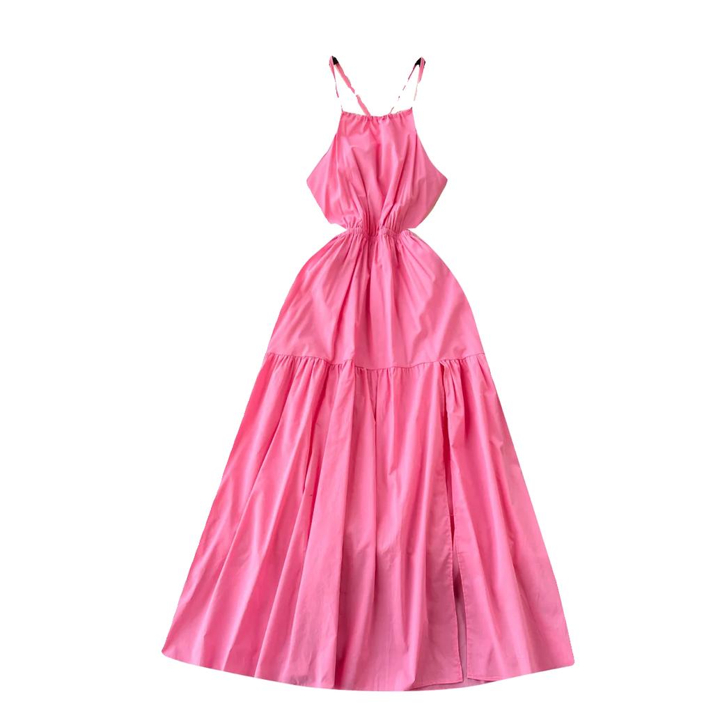 Элегантное цветочное платье-фея, женское платье на бретельках, сексуальное вечернее платье миди, повседневное платье с шикарным принтом и высокой талией, модное женское платье 2025 года