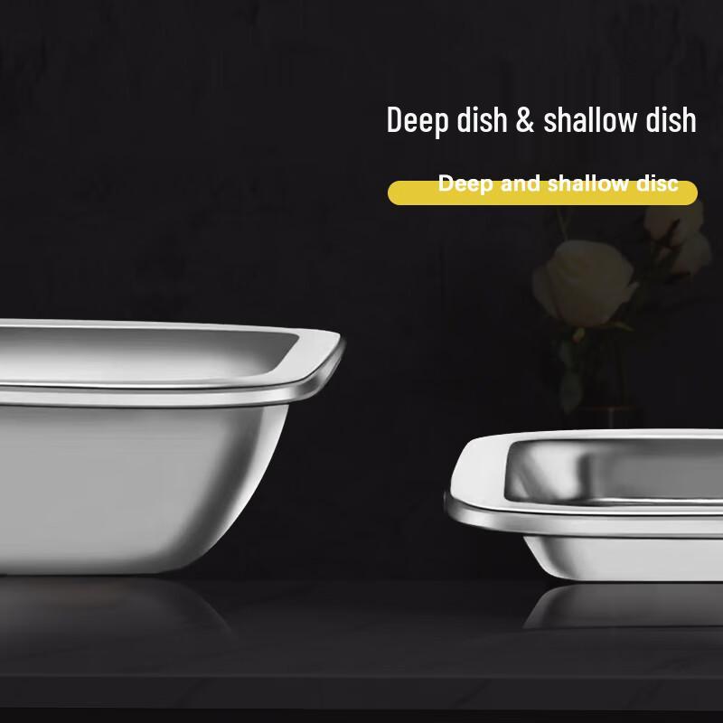 Ji Wang Gu 201 Stainless Steel Deep Square Steaming Pan with Lid