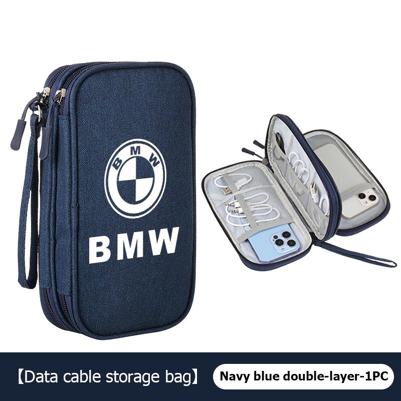 BBKB9 Car Travel Phone Data Line Storage Multifunction Oxford Bag For BMW Performance X1 M3 M6 F01 F02 E34 E36 E60 F10 F20 X6