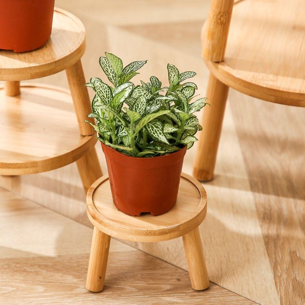 Round Flowerpot Holder Wooden Bonsai Base High Quality Flowerpot Tray Home Office