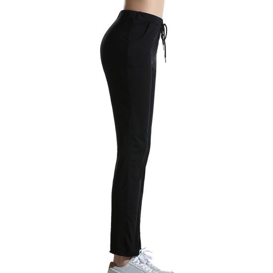 Женские штаны для йоги с карманами, регулируемые на шнурке, облегающие, длинные брюки, спортивные компрессионные леггинсы