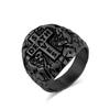 Men's Vintage Cross Titanium Steel Ring Bully Niche Design Stone Pattern Skull Jewellery Gold Rapper Wear Finger Ring