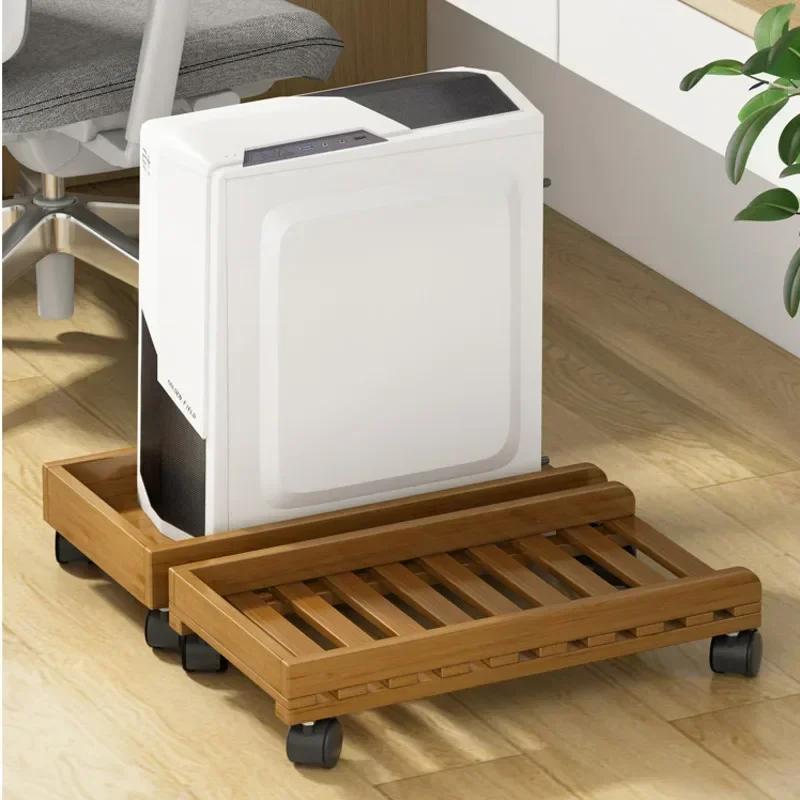 Настольный компьютерный шкаф из цельного дерева: Прочная полка шасси с охлаждающим съемным основанием Эффективная многофункциональная организация