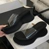 Fashion Sexy PVC Transparen Platform Wedges Women's Slipper Summer Open Toe High Heels Banquet Party Slide Shoes