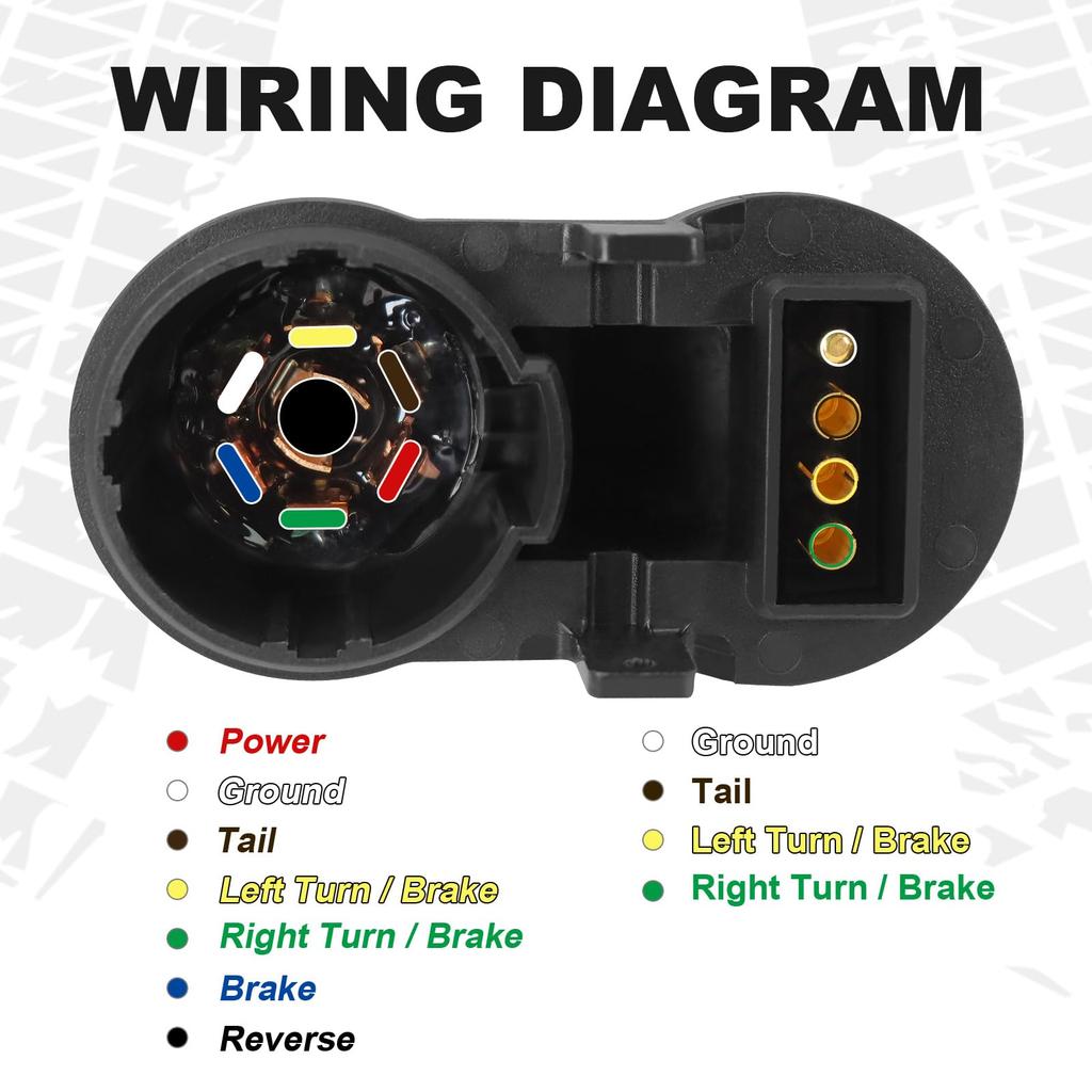 NeaLia Premium and Trailer Round Trailer Socket with Flat Replacement Truck Plug for Towing Pickup Hitch Wiring 7-Pin 4-Pin Connector, 7-Blade