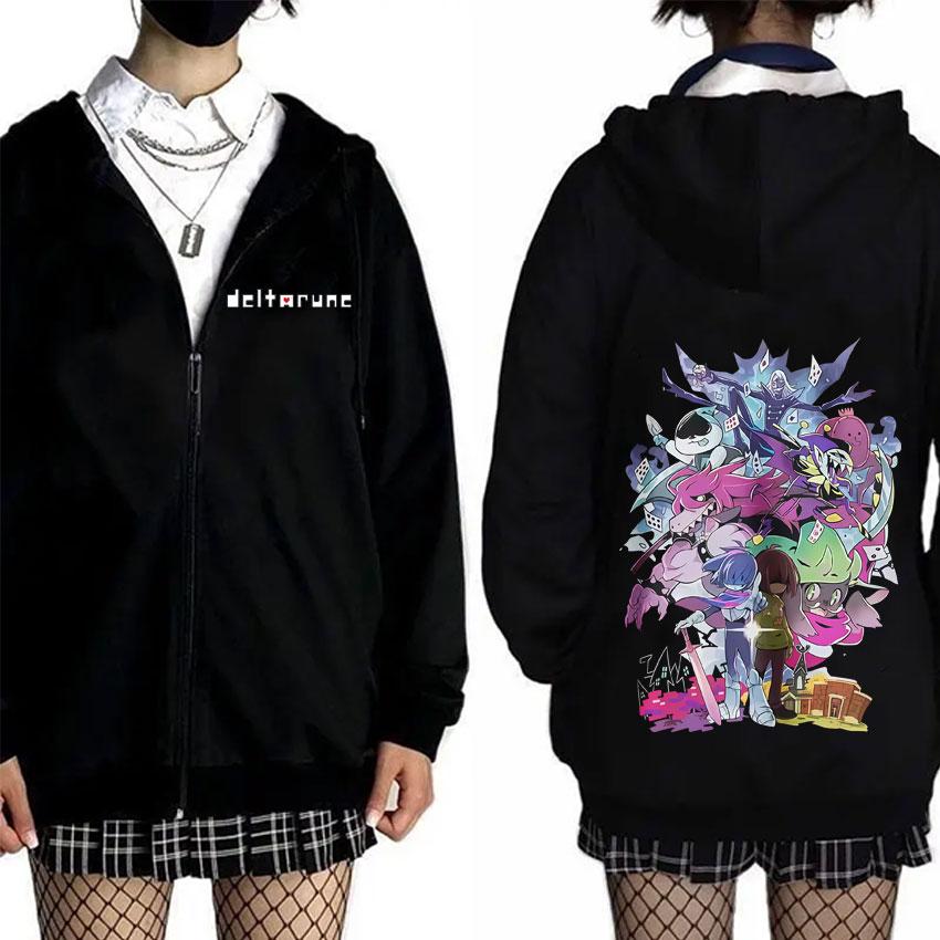Игра Deltarune Ноэль Холидей Ральсей Сьюзи Крис Толстовка на молнии Мужская Женская Отаку Юмор Оверсайз Куртка Толстовки