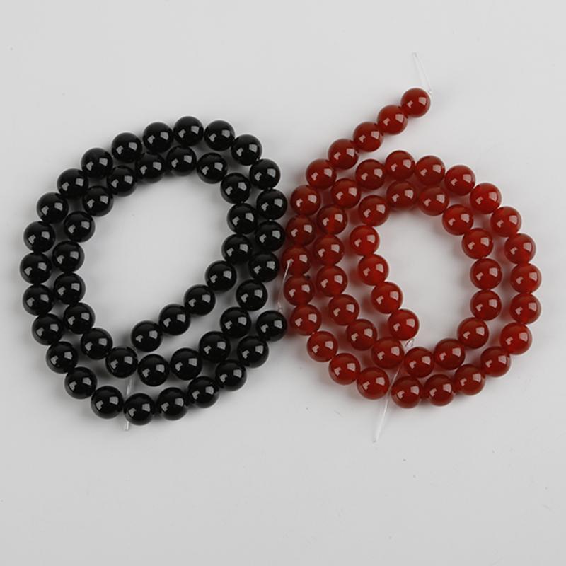Натуральные бусины из черного и красного агата класса АА, круглые бусины для изготовления ювелирных изделий, браслет, ожерелье, ножной браслет