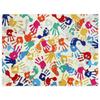 Colored Handprint Interactive Floor Mat Living Room Sofa Rug Nursery Kid's Play Mat Bedroom Rug Parent-child Activity Rug