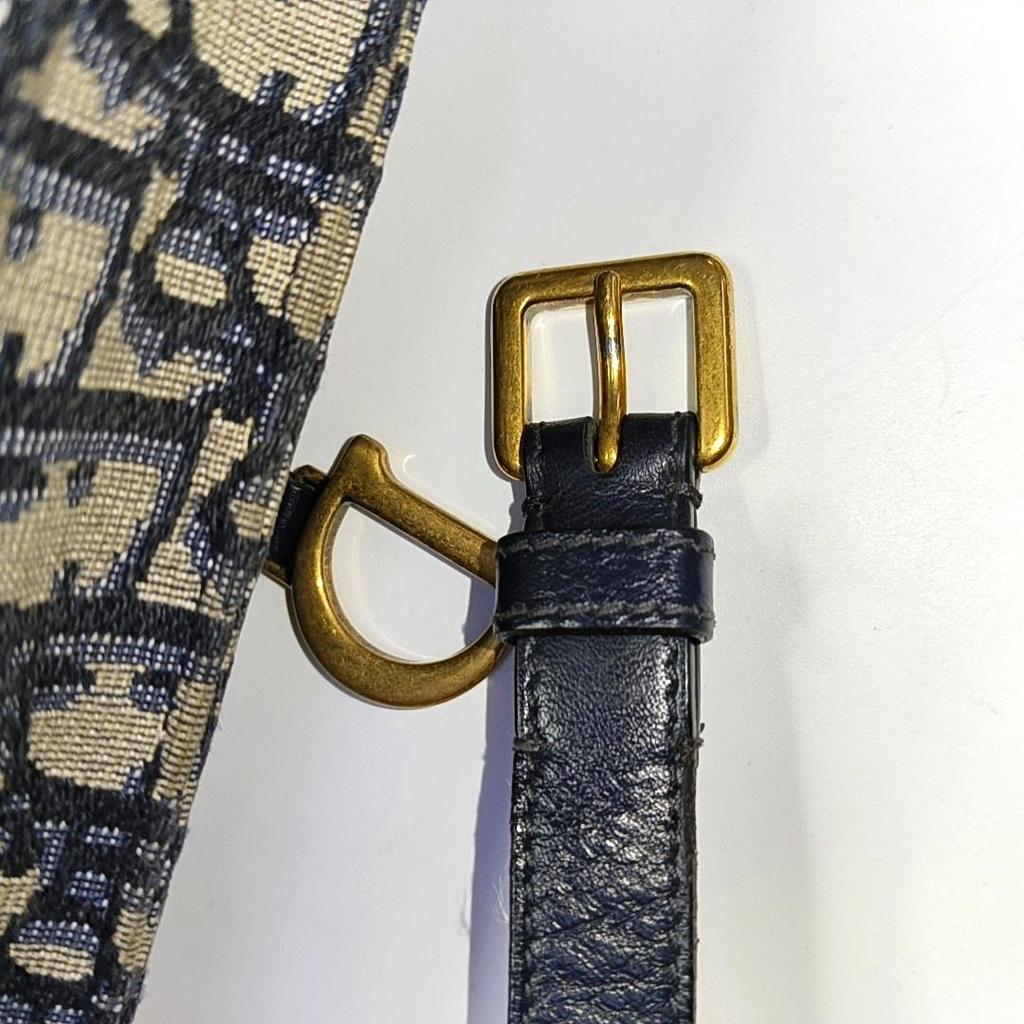 [Pre-Owned] Saddle Classic Oblique Print Belt Embroidered Saddle Bag Shoulder Crossbody Bag - Good #TECPF9