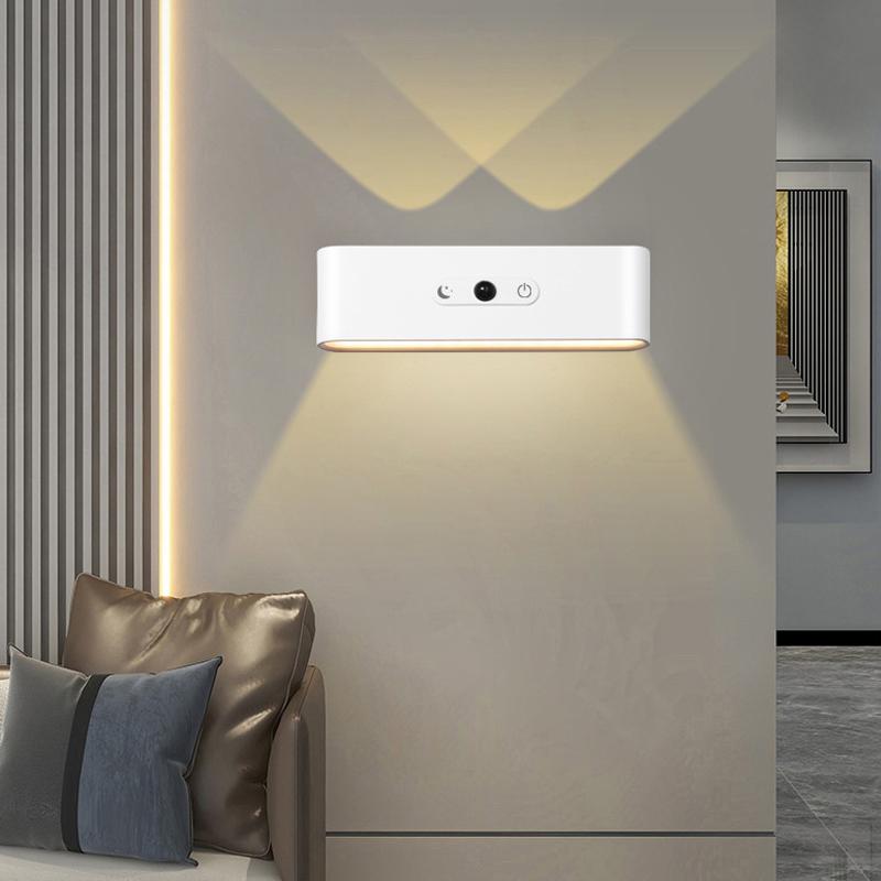 Светодиодный настенный светильник с сенсорным управлением, датчиком движения, вращающийся на 360 градусов, USB-зарядка, беспроводной портативный ночник для спальни, лампа для чтения