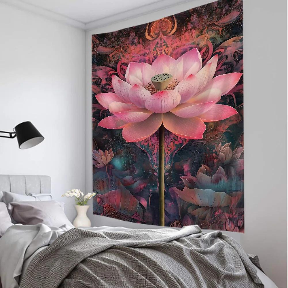 Psychedelic Eye Tapestry Mandala Lotus Chakra Art Decoration Wall Hanging Witchcraft Hippie Bedroom Background Poster