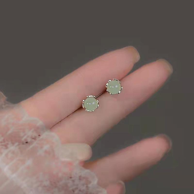 Винтажные нефритовые серьги в китайском стиле для женщин, изысканные серьги с имитацией нефрита и халцедона