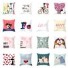 Happy Valentines Day LOVE Heart Pillowcase Couple Sofa Cushion Case Bed Pillow Cover Home Decor Car Cushion Cover Throw
