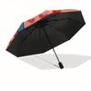 1pc Stitch,Hearts Automatic Folding Umbrella: Compact 8-Bone Design Cartoon Outdoor Travel Companion, Business Umbrella, Christmas Valentine
