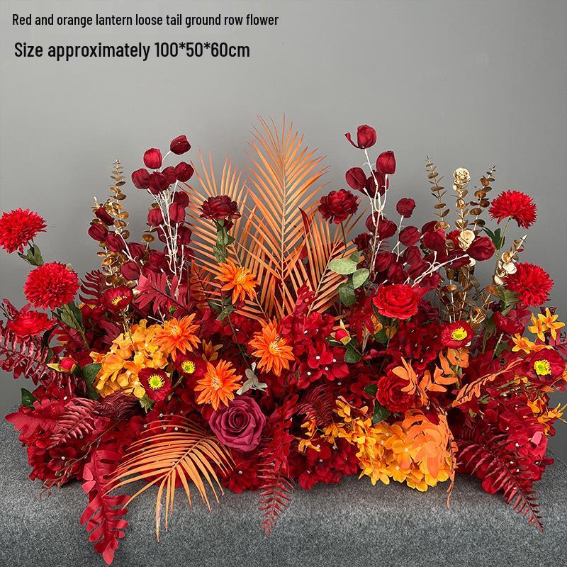 Свадебное цветочное оформление 2025: Сцена банкетного приема по случаю помолвки, Цветочные ряды для дороги/сцены, Цветы для арки, Искусственная имитация фона, Флористическое искусство.