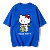 2026 Summer Hello Kitty Cartoon Printed Short Sleeve Pure Cotton Tshirt Womens Tees Parentchild Outfit Classic Fashion Tops