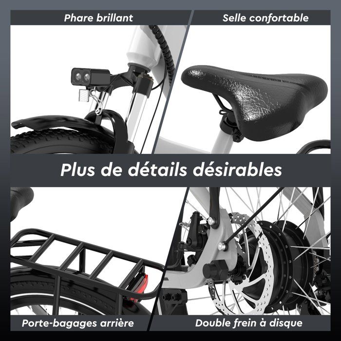 RCB G5 Vélo Électrique 27,5" 480W, 36V 13Ah, Jusqu'à 80 km, 38Nm, Capteur de Couple, 7 Vitesses,Argent