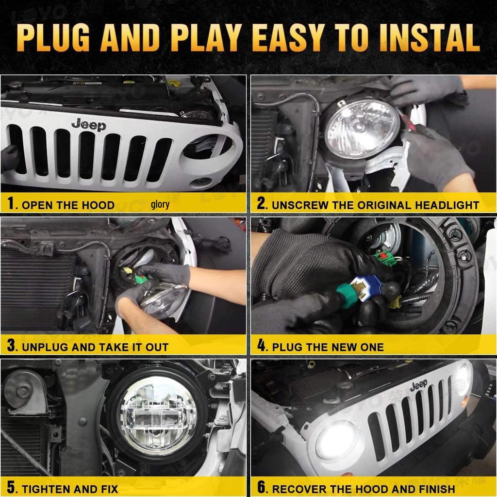 7-дюймовая светодиодная передняя фара King Kong для Jeep Wrangler JK