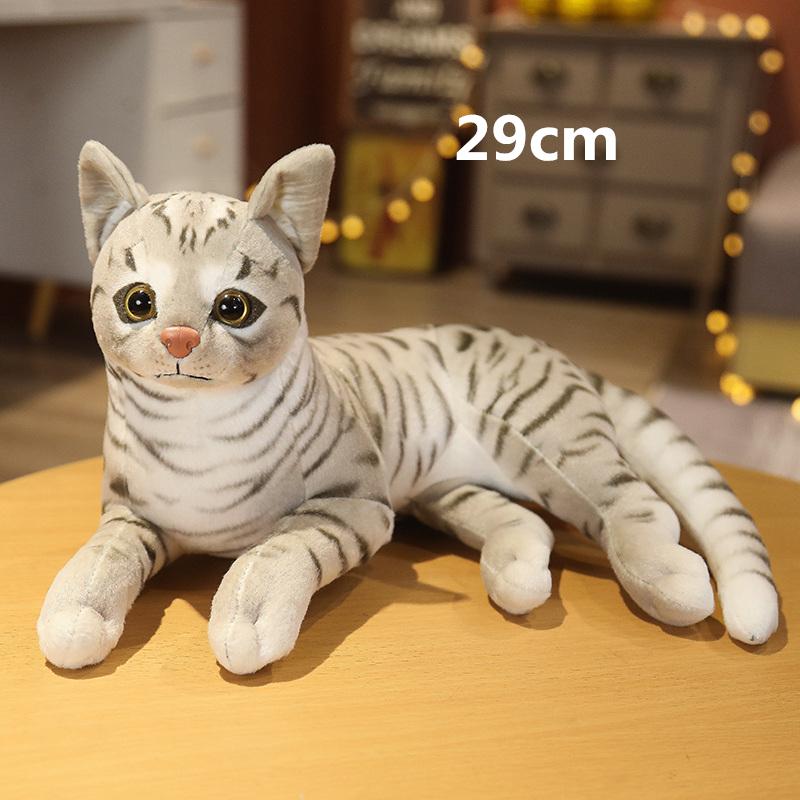 Мягкая игрушка-кошка, реалистичная, плюшевая, имитация американской короткошерстной, очаровательная кукла-кошка, игрушки для питомцев, декор для дома, подарок, предназначенный для девочек, дата рождения