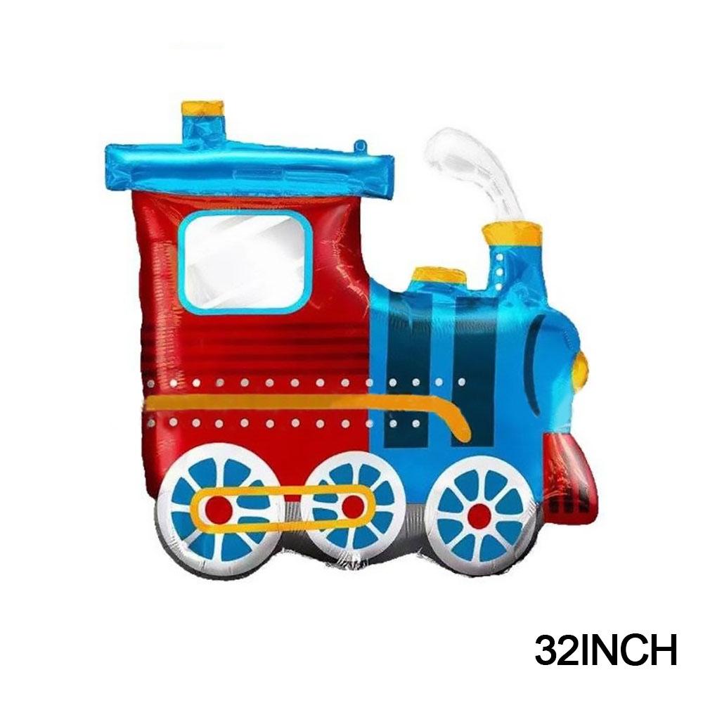 Воздушный шар из алюминиевой фольги с номером 0-9 в стиле поезда на день рождения, креативный мультфильм, украшение из воздушных шаров в синей серии