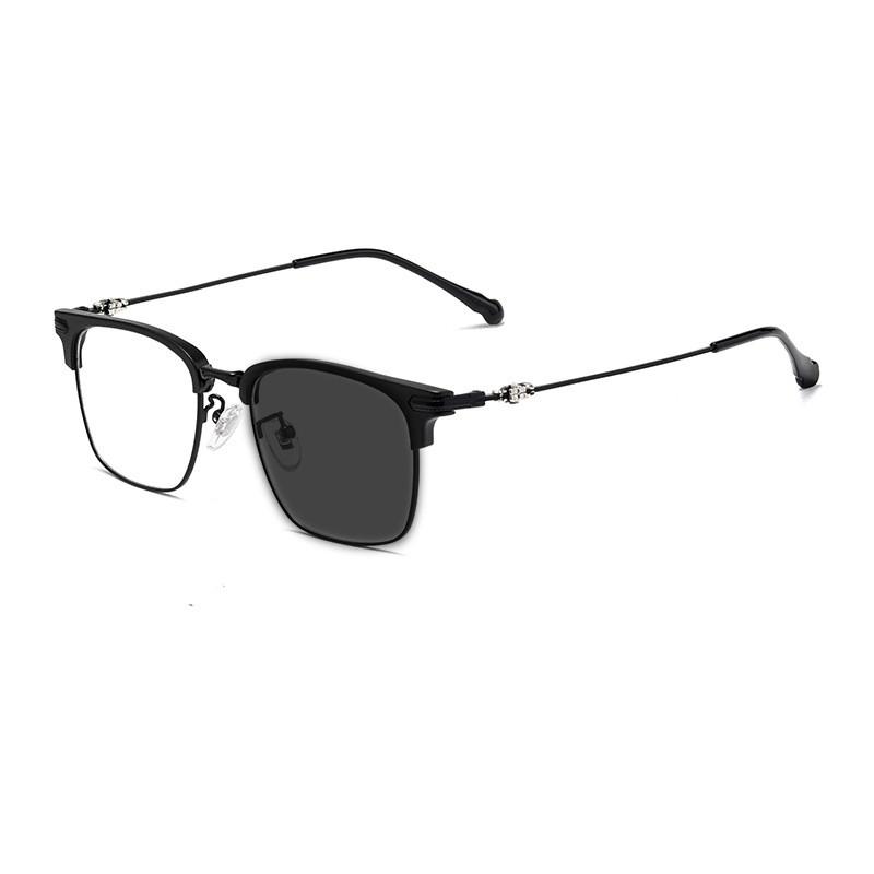 Vintage Square Titanium Alloy Glasses Half-Frame Brand Design Anti Blue Light Reading Glasses For Men Women Reader +1.75 2.5 3.0