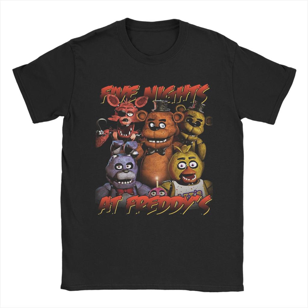 Унисекс футболка FNAF At Freddys 100% Хлопок Одежда Уникальная Короткий рукав Круглый вырез Футболки Идея для подарка Футболка