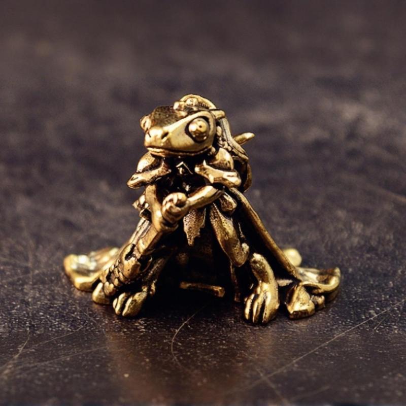 Vintage Brass Frog Statue Miniature Frog Sculpture Antique Animal Figurine Tea Pet Home Office Decor Ideal For Collectors