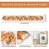 Bonhause Fall Pumpkin Leaves Table Runner 13x90 Inch Orange Buffalo Plaid Autumn Thanksgiving Harvest Kitchen Dinning Table Decoration for Indoor