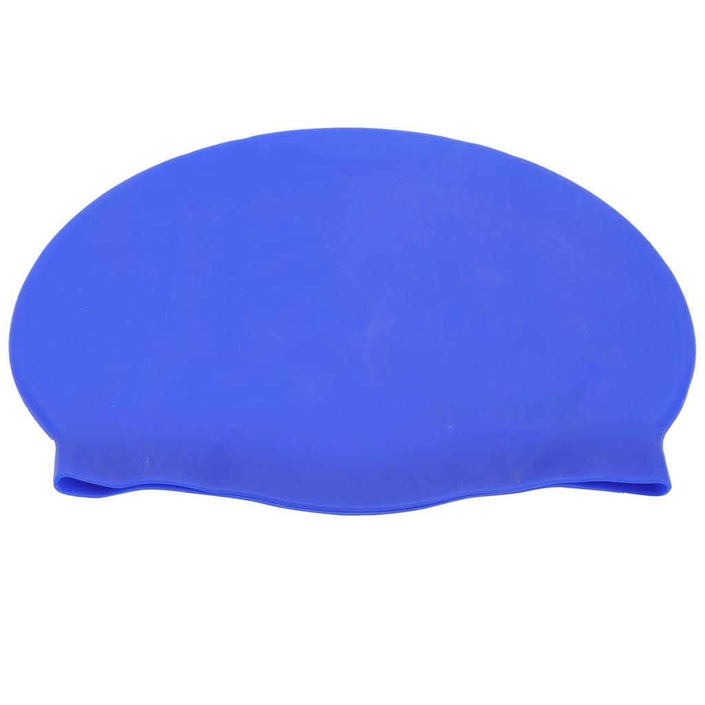 Waterproof Swimming Cap High Elasticity Silicone Swimming Hats Protect Ears for AdultsDark Blue