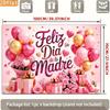 Двумерная тканевая основа розового золота «Feliz Dia de la Madre» для фотосессии мероприятия ко Дню матери