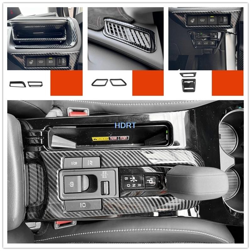 Car Gear Shift Window Lift Switch Panel Vent Outlet Steering Wheel Cover Carbon Fibre Interior For Toyota Prius 60 Series +