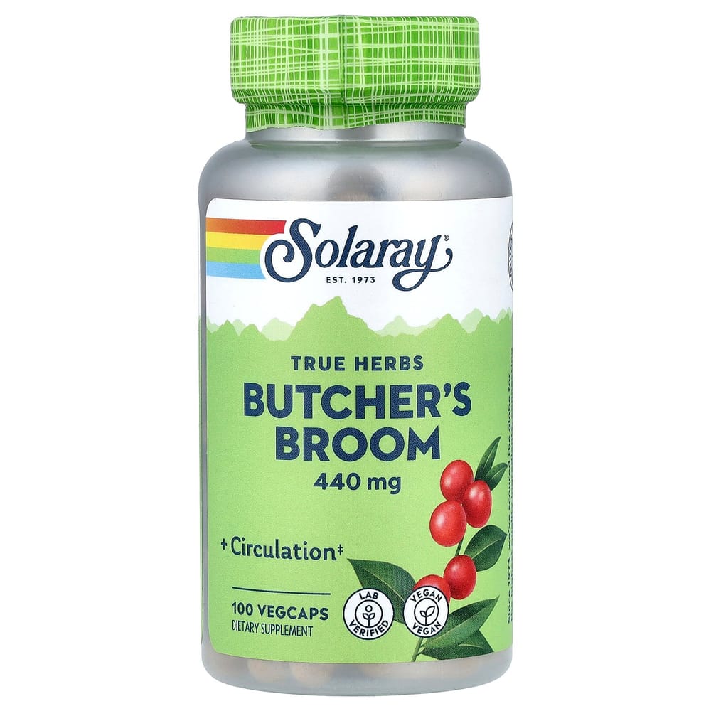 Solaray True Herbs Gotu Kola 440mg Vegetarian Capsules, 100 Count