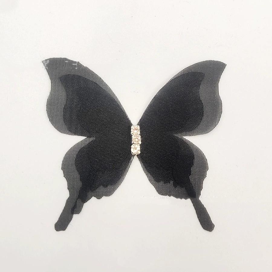 Набор из 10 градиентных 3D-бабочек из органзы со стразами для поделок DIY