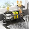 Self-draining Kitchen Sink Shelf Stainless Steel Sink Caddy Drain Rack Soap Sponge Holder Drainer for Kitchen Sink Organizer