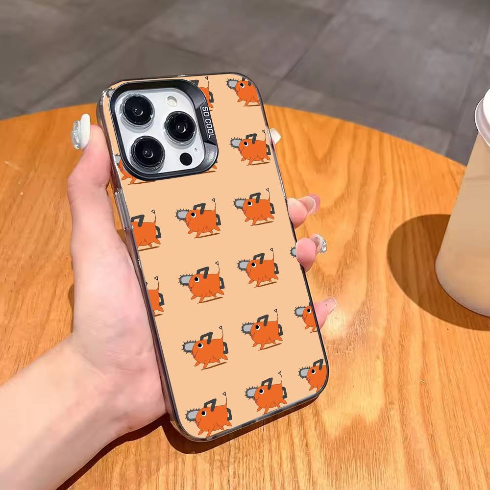 P-Pochita Cute Phone Case For iPhone17,16,15,14,13,12,11,Pro,MAX White Matte Shockproof Cover