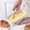 Yousheng Ceramic Butter Dish with Lid Multipurpose Knife Large Capacity Butter Keeper for Countertop Easy To Clean Butter Container Kitchen Gift