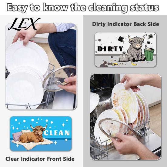 Dirty Clean Magnetic Indicator Cartoon Animal Dishwasher Magnet, Universal Indicator, Double-sided Dish Washing Machine Decoration Magnet