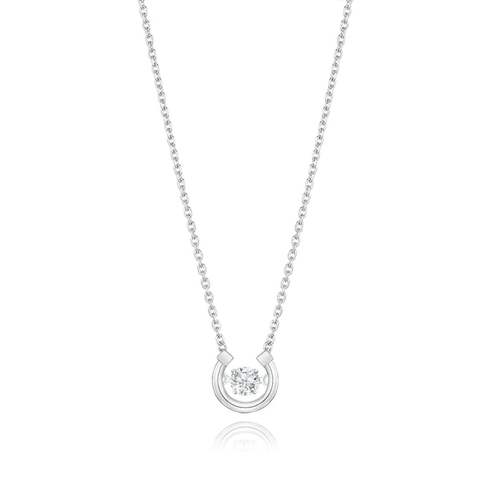 [Stonehenge]] Lucky You Dancing Stone Stella Silver Necklace N0135
