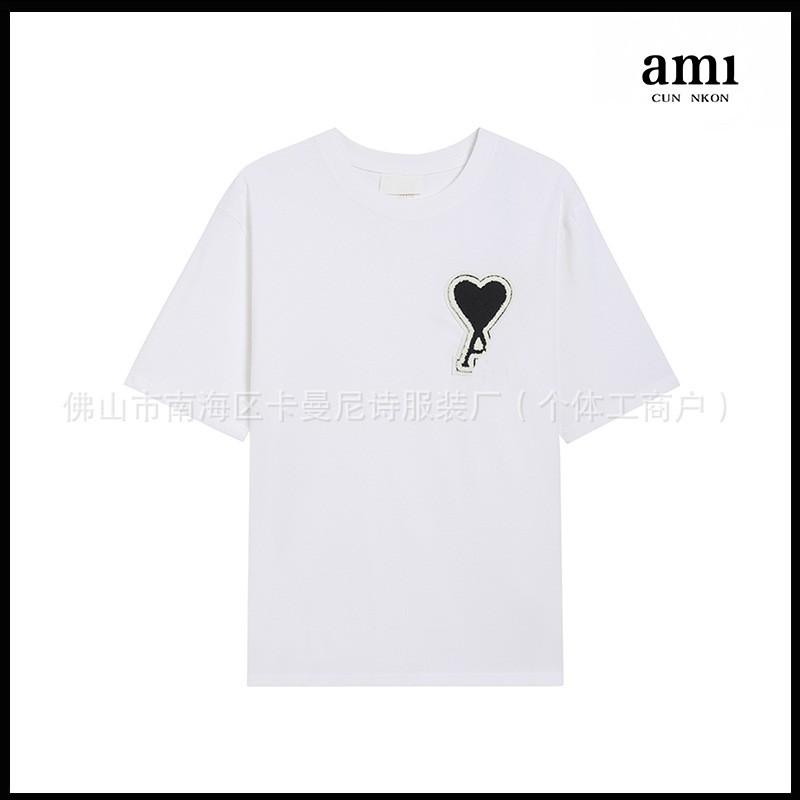 Unisex Cotton Short Sleeve T-Shirt Loose Fit Round Neck Heart Print Casual Tee 2025