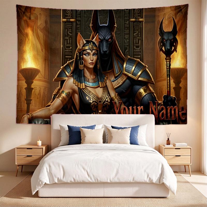 Anubis (5) Custom Name Tapestry Wall Hanging Tapestry Wall Art Decor for Bedroom Living Room