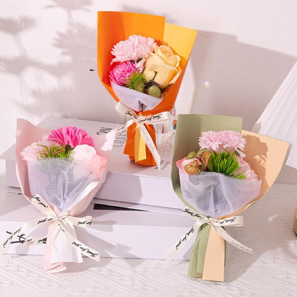 Искусственные Украшения Мыло Букет Гвоздик Имитация Букет Цветов Гвоздики День Святого Валентина