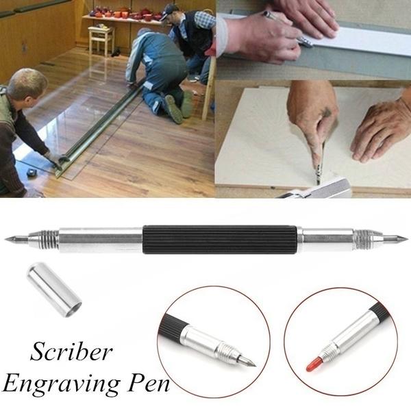 DIY Ceramics Engraving Tool Durable Anti Slip Handle Lettering Alloy Tip Double End Etching Pen Scriber Marking Engraving Tools