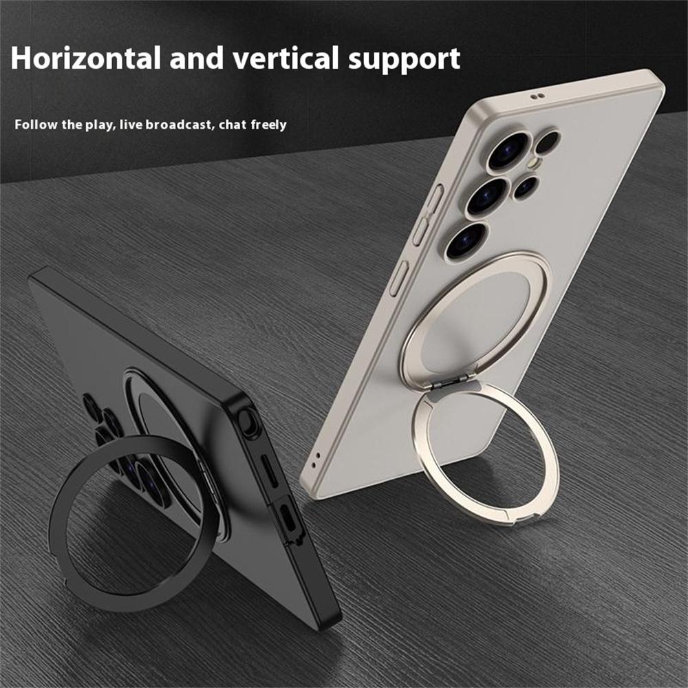 For Samsung Galaxy S25 Ultra Case Rotating Kickstand Translucent Matte PC+TPU Phone Cover Compatible with MagSafe